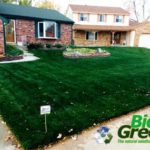 Deep Green Lawn in Front of Sprawling Brick Home