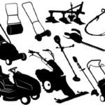 Silhouettes of Assorted Lawn Care Equipment